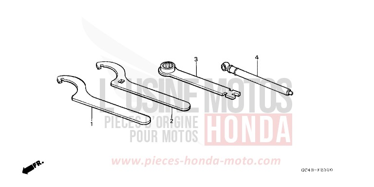 WERKZEUGE von CR80R "große Räder" FLASH RED (R119) von 1986